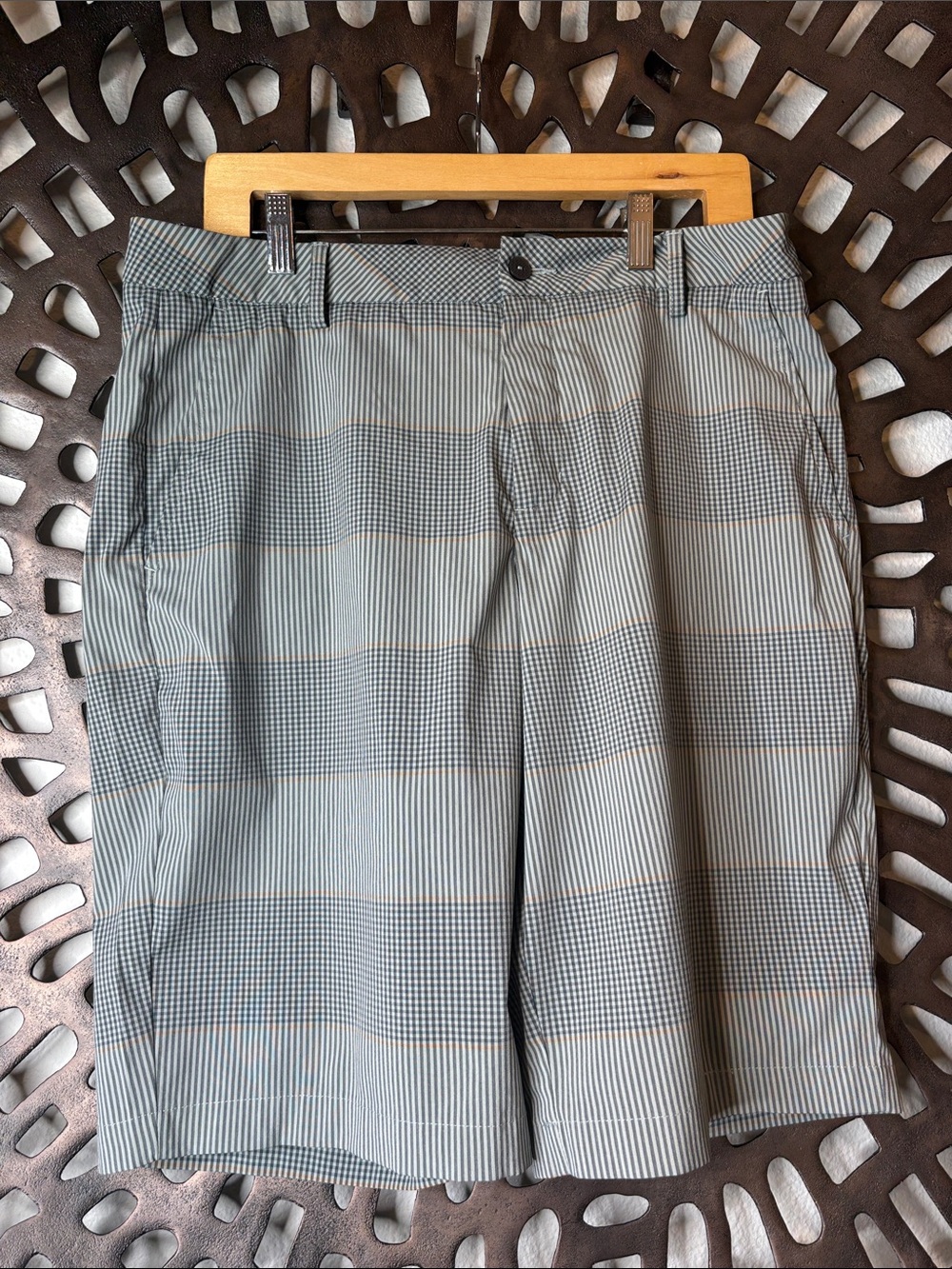 🩶 Puma Golf Shorts Men’s 34 Gray Striped Performance Casual Stretch 🩶